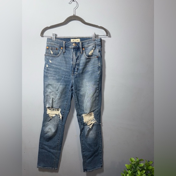 Madewell Womens Distressed Perfect Vintage Blue Denim Jeans Size 25 EUC - Picture 1 of 11
